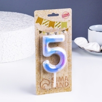 Свеча в торт на шпажке "Звездопад", цифра 5, 9 см, ГИГАНТ Свеча в торт на шпажке "Звездопад", цифра 5, 9 см, ГИГАНТ