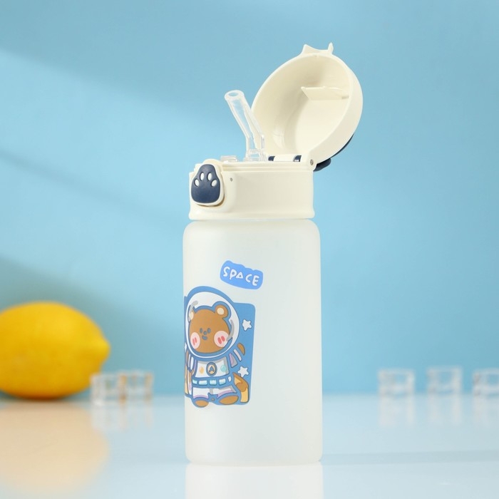 Бутылка для воды стеклянная &laquo;Космос&raquo;, 370 мл, 7&times;17 см, рисунок МИКС, матовое стекло