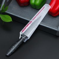 Нож с антиналипающим покрытием Доляна &laquo;Зефир&raquo;, универсальный, лезвие 12,5 см, цвет чёрный