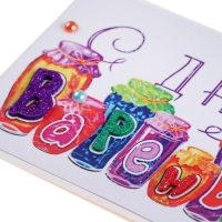 Открытка "С Днём Варенья!" ручная работа, банки, 11,5х17 см Открытка "С Днём Варенья!" ручная работа, банки, 11,5х17 см