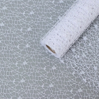 Упаковка для цветов "Паутинка с глиттером" белая 48 см х 4,5 м Упаковка для цветов "Паутинка с глиттером" белая 48 см х 4,5 м