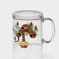 Кружка стеклянная чайная &laquo;Новогодние змейки&raquo;, 320 мл, МИКС