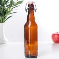 Бутылка бугельная, 500 мл, с пробкой, цвет коричневый Бутылка бугельная, 500 мл, с пробкой, цвет коричневый