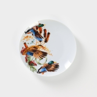 Тарелка фарфоровая «Сезон охоты», d=17,5 см, рисунок микс, цвет белый Тарелка фарфоровая «Сезон охоты», d=17,5 см, рисунок микс, цвет белый