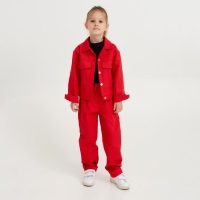 Жакет для девочки MINAKU: Casual collection KIDS, цвет красный, рост 122 см Жакет для девочки MINAKU: Casual collection KIDS, цвет красный, рост 122 см