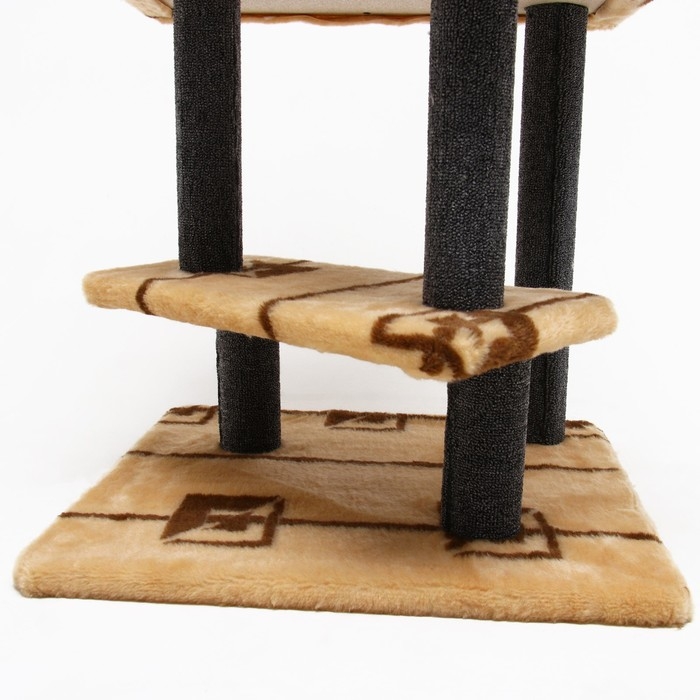 Комплекс для кошек с когтеточкой Комплекс для кошек с когтеточкой "Лестница", 56 х 52 х 140 см, ковролин, микс цветов