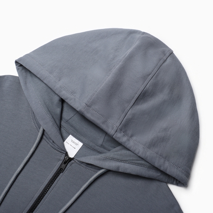 Толстовка мужская, начёс, цвет тёмно-серый, размер 48