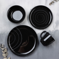 Тарелка керамическая «Орнамент», 21 см, цвет чёрный Тарелка керамическая «Орнамент», 21 см, цвет чёрный