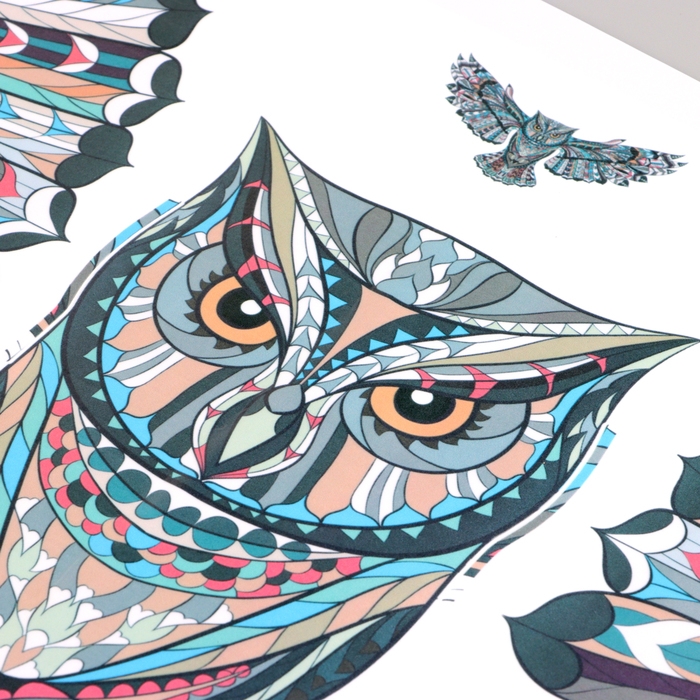 Наклейка 3Д интерьерная Сова мандала 78*45см Наклейка 3Д интерьерная Сова мандала 78*45см