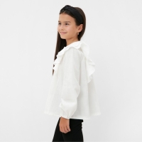 Рубашка для девочки KAFTAN, размер 32 (110-116), цвет белый Рубашка для девочки KAFTAN, размер 32 (110-116), цвет белый