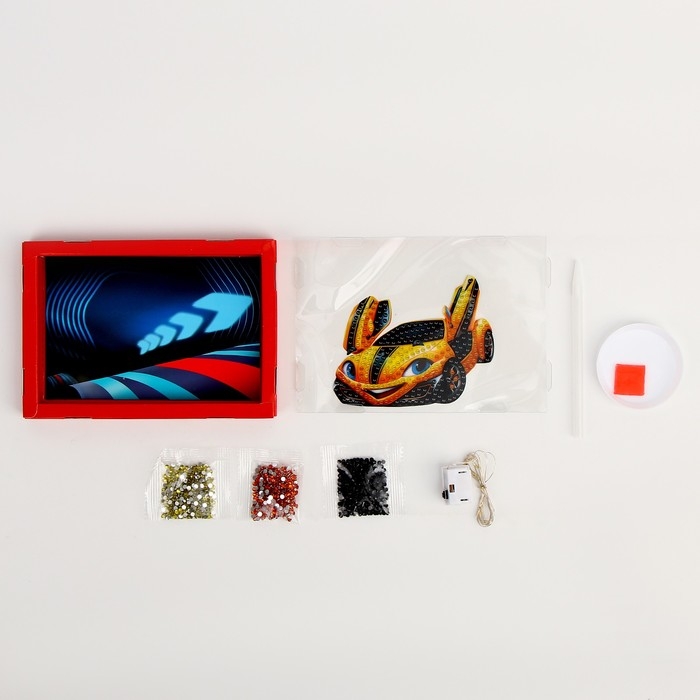 Алмазная мозаика в рамке для детей &laquo;Гоночная машина&raquo;