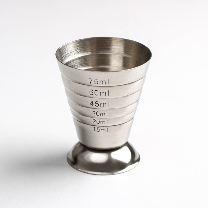 Джиггер с мерными делениями &laquo;Металлик&raquo;, 15/75 мл, нержавеющая сталь