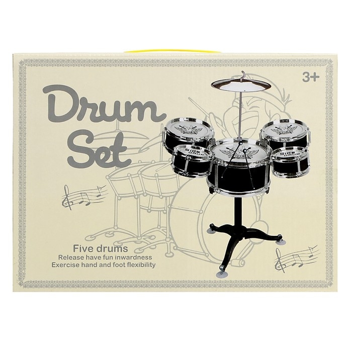 Барабанная установка &laquo;Хард-рок&raquo;, 5 барабанов, 1 тарелка, цвет розовый