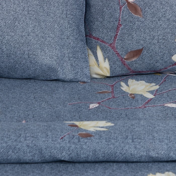 Постельное бельё 2 сп Экономь и Я &laquo;Магнолия&raquo; 173х215см, 175х214см, 50х70см-2 шт, 60 г/м2, микрофибра