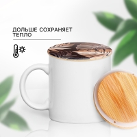 Крышка для банок/чайников/кружек/ёмкостей, бамбук &laquo;Тропики&raquo;, 8.5 см., силиконовая прокладка