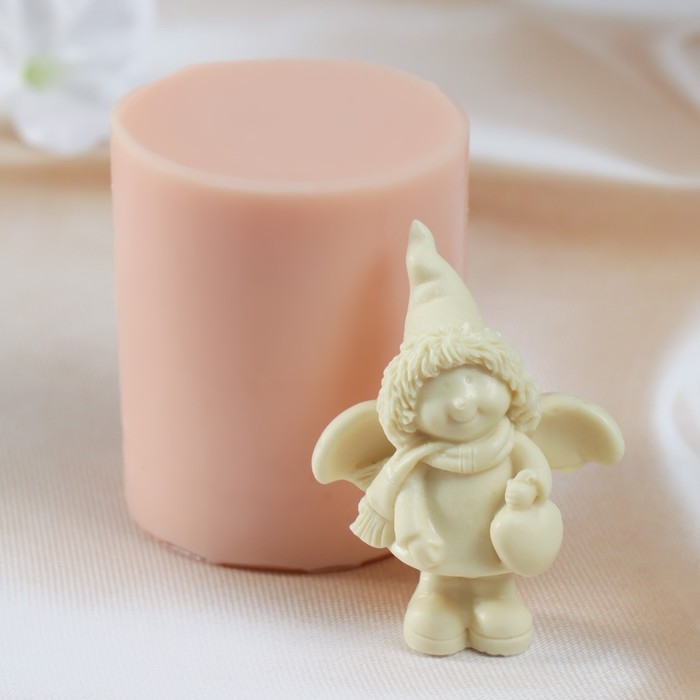 Молд силиконовый "Новогодний ангел" изделие 6,7х5,2х3,3 см