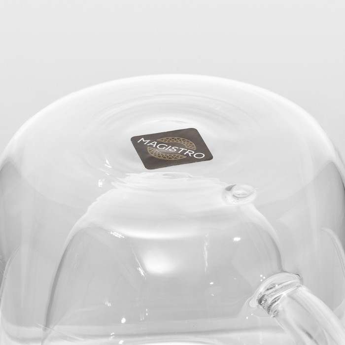 Кружка стеклянная с двойными стенками Magistro &laquo;Дуо&raquo;, 80 мл, 9&times;7&times;6,3 см