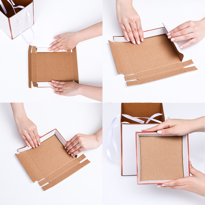 Коробка складная, золото, 10 х 18 см