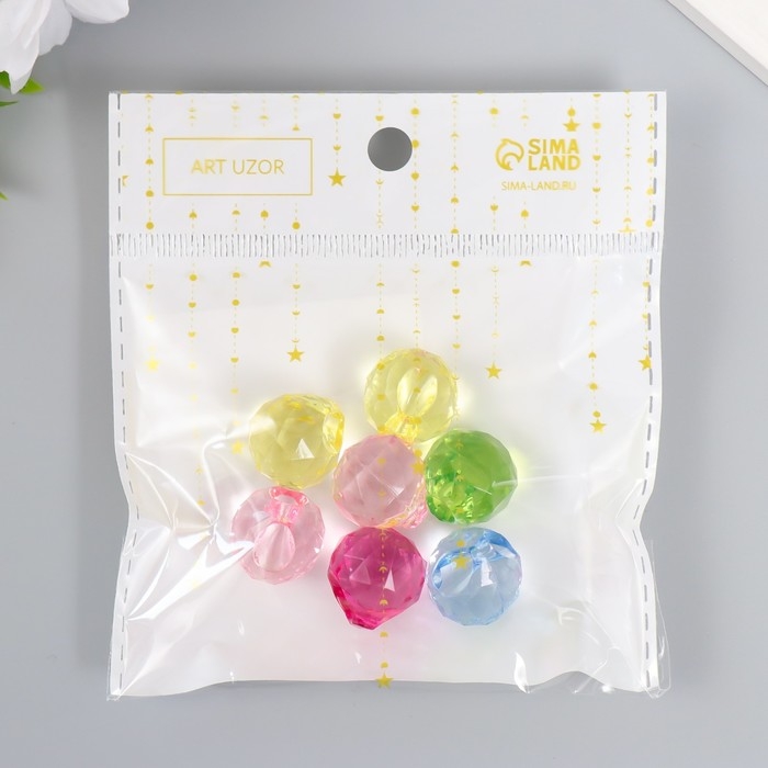 Набор декора для творчества пластик "Кристалл-капля" цветные набор 20 гр 1,8х1,7х1,7 см