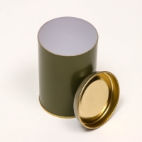 Тубус  73х110 мм (90 мм внутренняя высота), картон, хаки, металлическая крышка