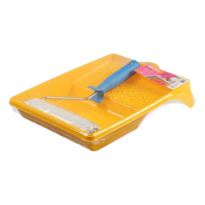 Набор малярный Набор малярный "АКОР" для стен, валик 180 мм, искусственный мех, ванночка 330х260 мм