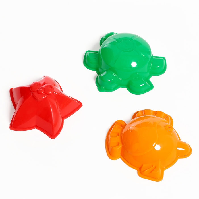 Набор песочный: ведро, 3 формочки, лопатка, грабли Набор песочный: ведро, 3 формочки, лопатка, грабли