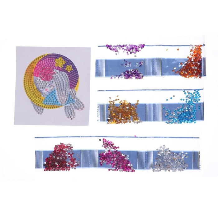Алмазная мозаика-стикер на наклейке для детей &laquo;Зайка&raquo;