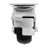 Колесо для транспортных тележек поворотное, d=100, на площадке, со стопором , покрытие резина 9917 Колесо для транспортных тележек поворотное, d=100, на площадке, со стопором , покрытие резина 9917