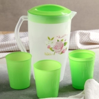 Набор питьевой &laquo;Оазис&raquo;, 5 предметов: кувшин 1,5 л, 4 стакана 200 мл, 17&times;13&times;20 см, цвет МИКС