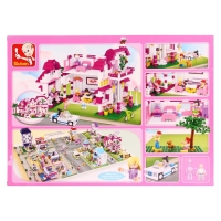 Конструктор блочный для девочек Розовая мечта «Загородная вилла», 726 деталей Конструктор блочный для девочек Розовая мечта «Загородная вилла», 726 деталей
