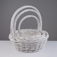Набор корзин, 3 шт, 45х17/46 см, 36х14/38 см, 27х11/30 см, белый, лоза