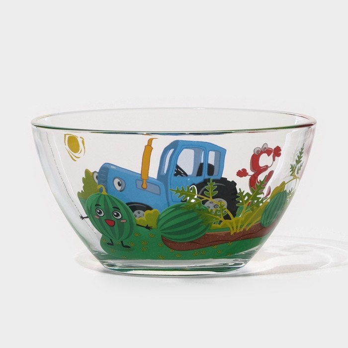 Салатник «Синий трактор. Цифры», 500 мл, d=13 см, h=6,7 см, стекло Салатник «Синий трактор. Цифры», 500 мл, d=13 см, h=6,7 см, стекло