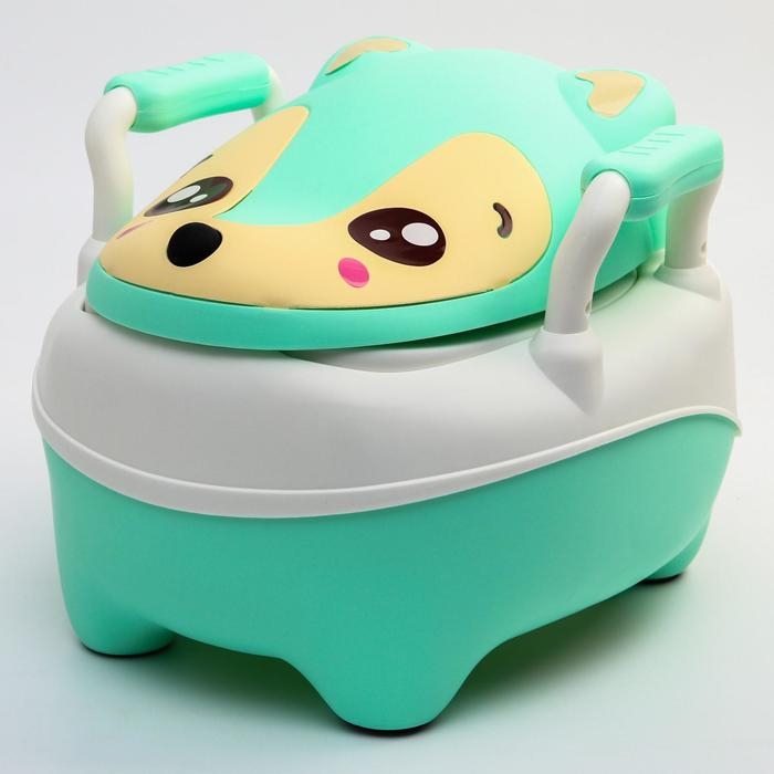 Горшок детский «Енотик», цвет белый/зеленый Горшок детский «Енотик», цвет белый/зеленый