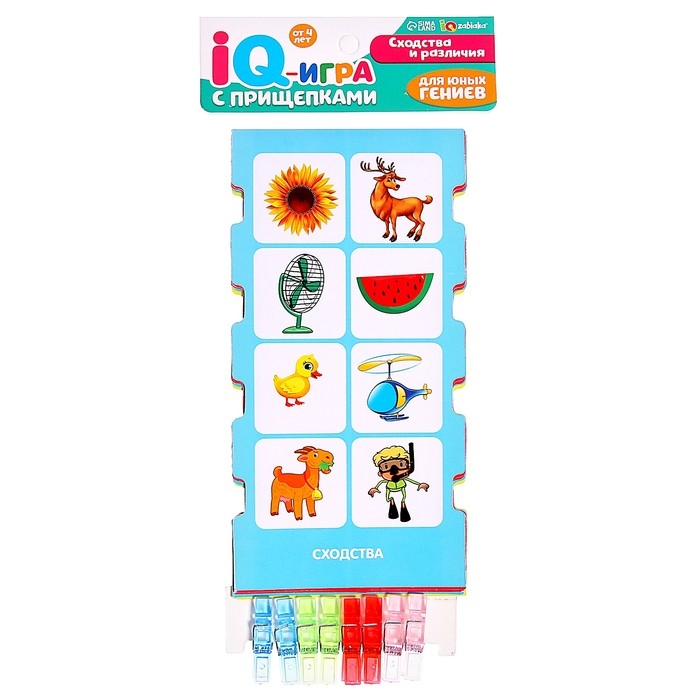 IQ-игра с прищепками «Сходства и различия», противоположности, по методике Монтессори IQ-игра с прищепками «Сходства и различия», противоположности, по методике Монтессори