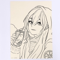 Набор для скетчинга &laquo;Аниме. Девочка и птица&raquo;, на акварельной бумаге