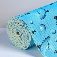 Коврик для ванной комнаты &laquo;Дельфины&raquo;, ширина 65 см, рулон 15 м, цвет голубой