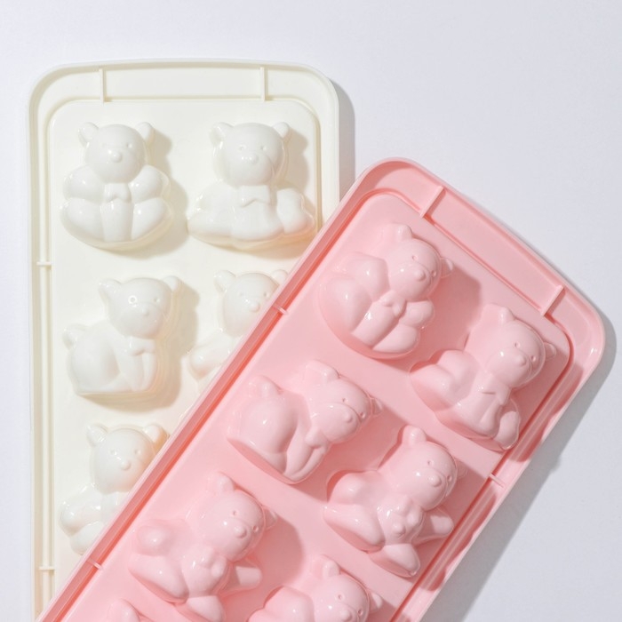 Форма для конфет и шоколада &laquo;Зверята&raquo;, 8 ячеек, 25&times;11&times;2,5 см, цвет МИКС