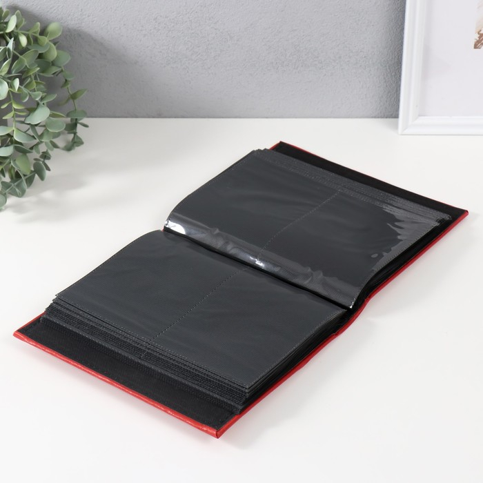 Фотоальбом на 200 фото 10х15 см "Классика" 2 золотых полоски МИКС кожзам 18х23х5,5 см