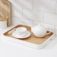 Поднос с ручками Terra, 36&times;26&times;3 см, бамбук, цвет МИКС