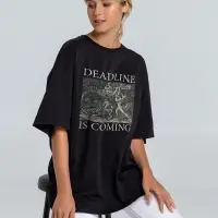 Футболка оверсайз Deadline, черная, размер M/L