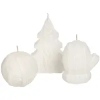 Свеча Kniteam, елка, белая Свеча Kniteam, елка, белая