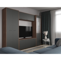 Тумба под ТВ Ифида, 1386х406х546, Морское дерево Винтаж/Антрацит