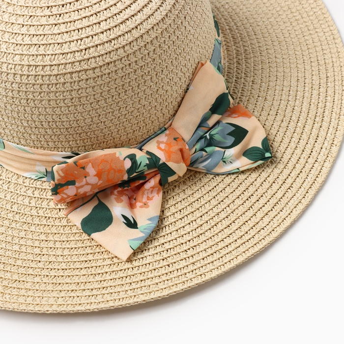 Шляпа для девочки, цвет бежевый, размер 52 Шляпа для девочки, цвет бежевый, размер 52