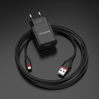 Сетевое зарядное устройство Borofone BA20A, 1 USB, 2.1 А, чёрное Сетевое зарядное устройство Borofone BA20A, 1 USB, 2.1 А, чёрное