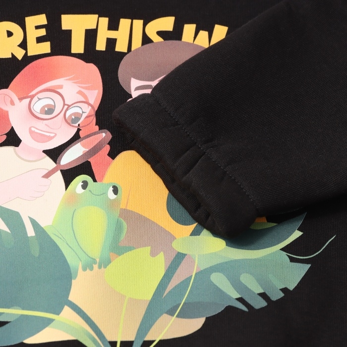 Толстовка (худи) детская MINAKU: Exclusive print, цвет чёрный, Oversize рост 104см Толстовка (худи) детская MINAKU: Exclusive print, цвет чёрный, Oversize рост 104см