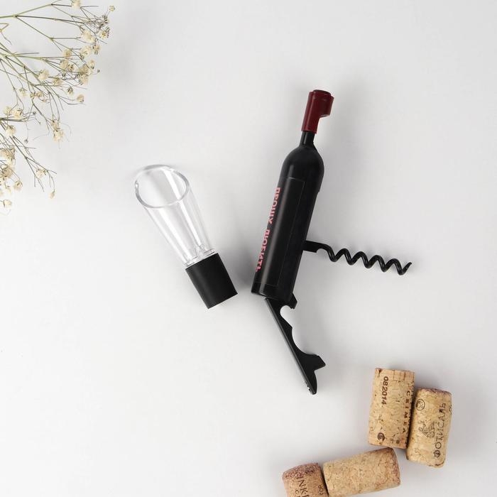 Штопор и аэратор для бутылки вина «Прошу любить и наливать» Штопор и аэратор для бутылки вина «Прошу любить и наливать»