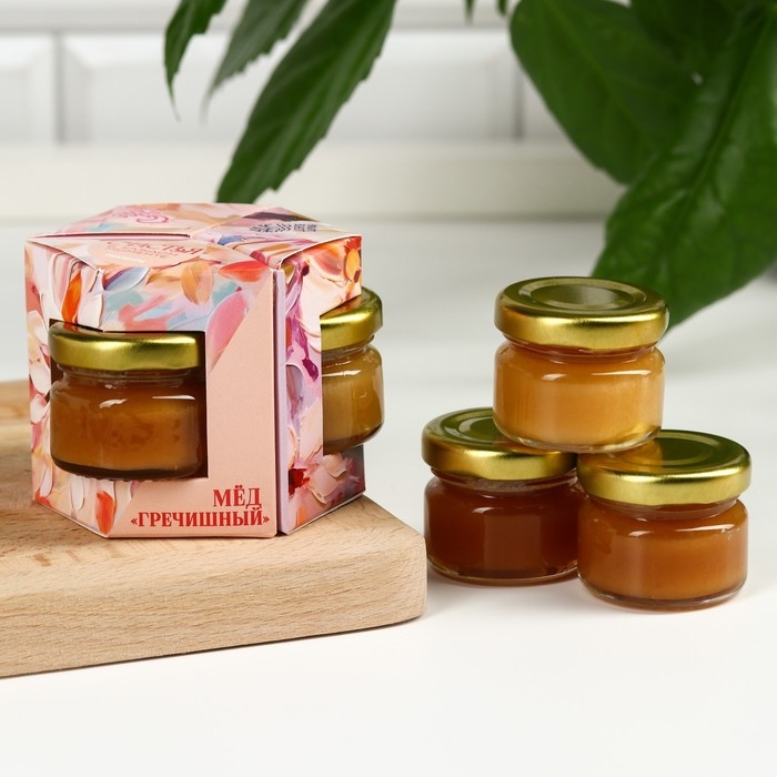 Набор &laquo;Счастья в каждом моменте&raquo;: мёд гречишный, мёд разнотравье, мёд таёжный, 3 шт. х 30 г.