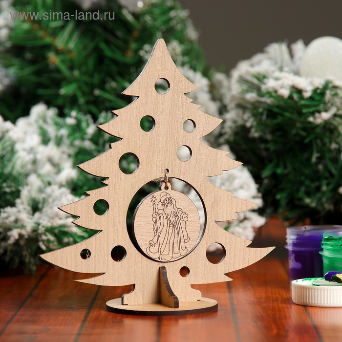 Сувенир &laquo;Елочка с дедом Морозом&raquo; на подставке