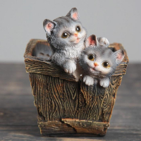 Фигурное кашпо "Ящик с котятами" 16х18х20см Фигурное кашпо "Ящик с котятами" 16х18х20см