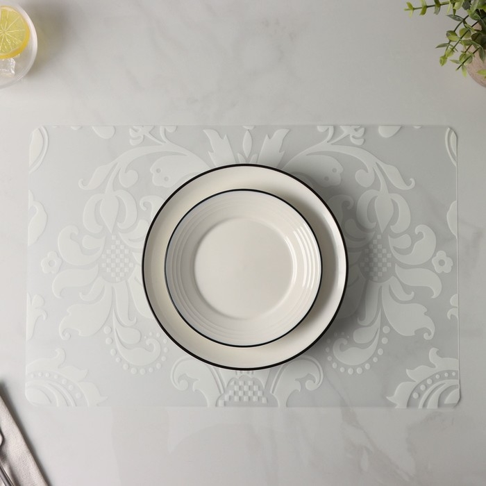 Салфетка сервировочная на стол Доляна «Абстракция», 43×28 см, цвет белый Салфетка сервировочная на стол Доляна «Абстракция», 43×28 см, цвет белый